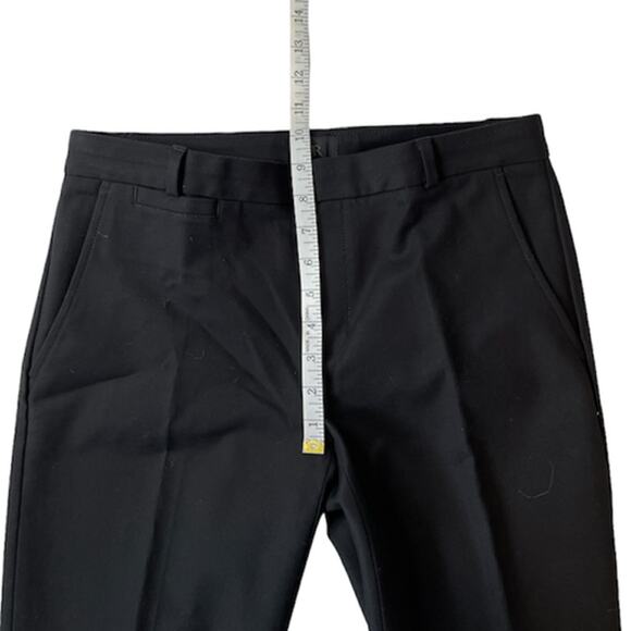 Banana Republic Leather Ankle Trim Black Pants Trousers Size 4 - Picture 8 of 12